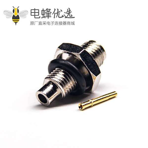 焊线式sma接头母头母针直式穿墙带防水圈压接