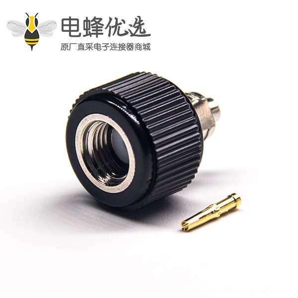 反极式公头连接器母针直式焊接接线黑色塑胶外壳
