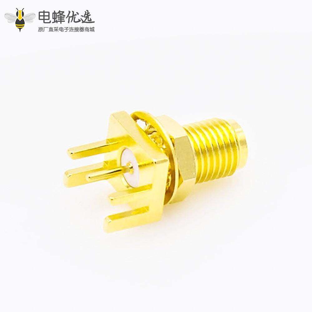 射频连接器SMA型母头直式PCB安装卡板