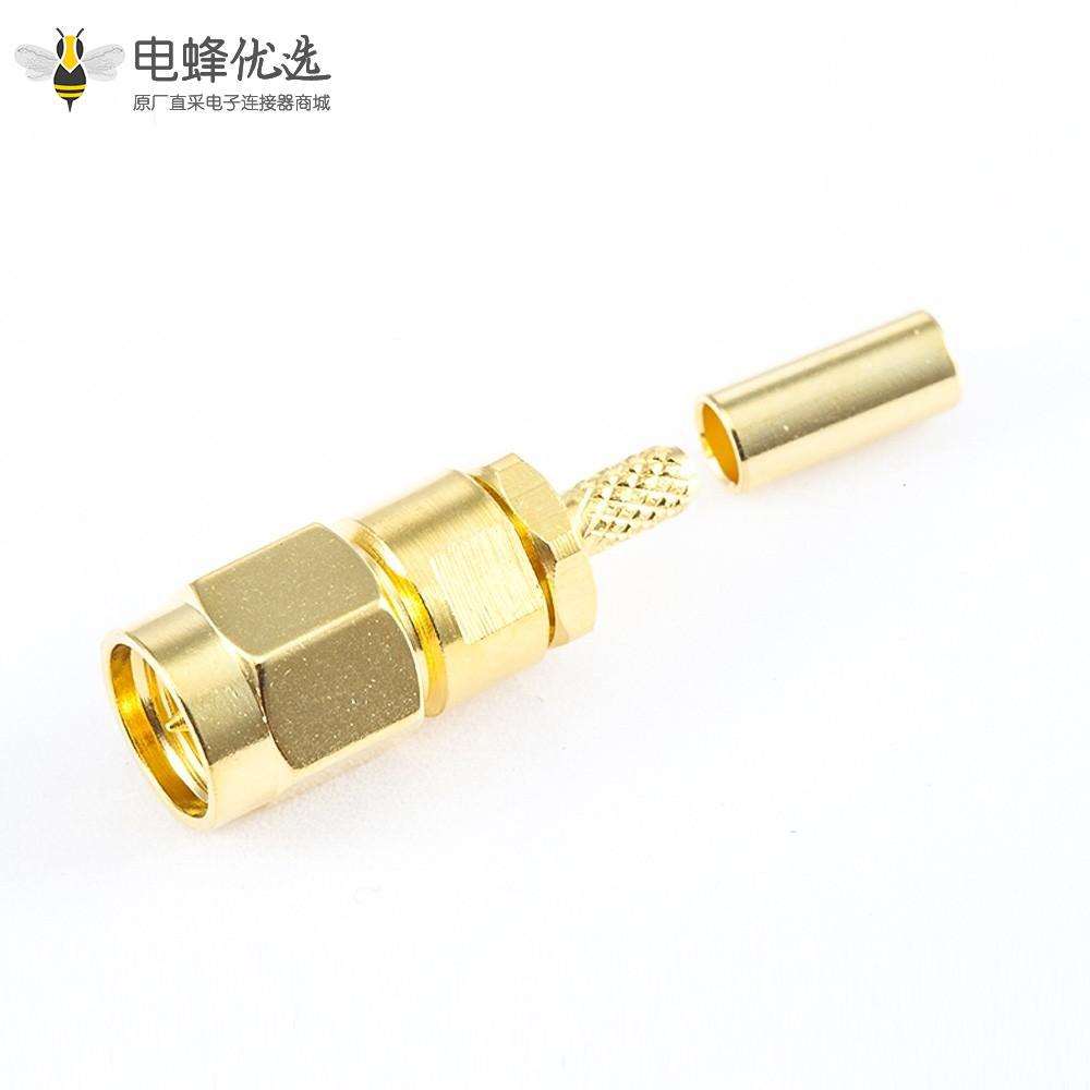 用于RG174 / RG316 / LMR100直式SMA连接器公头压接