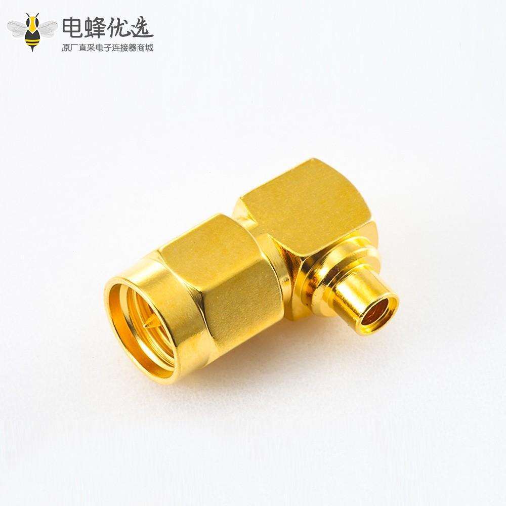 焊接类型连接器SMA接线半柔/半刚性-2公头弯式