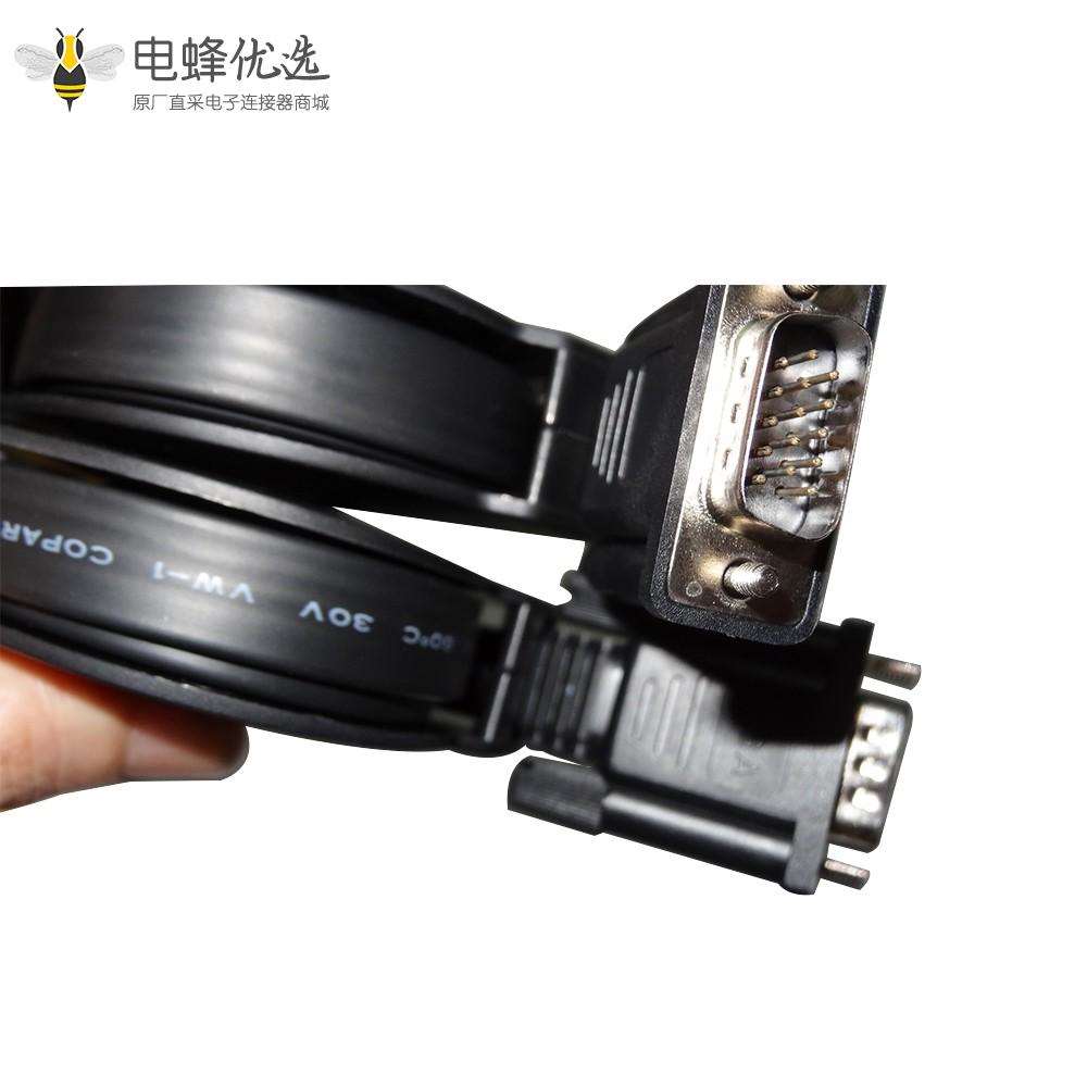 D-SubVGA连接器15芯公头转公头直式按钮式伸缩线