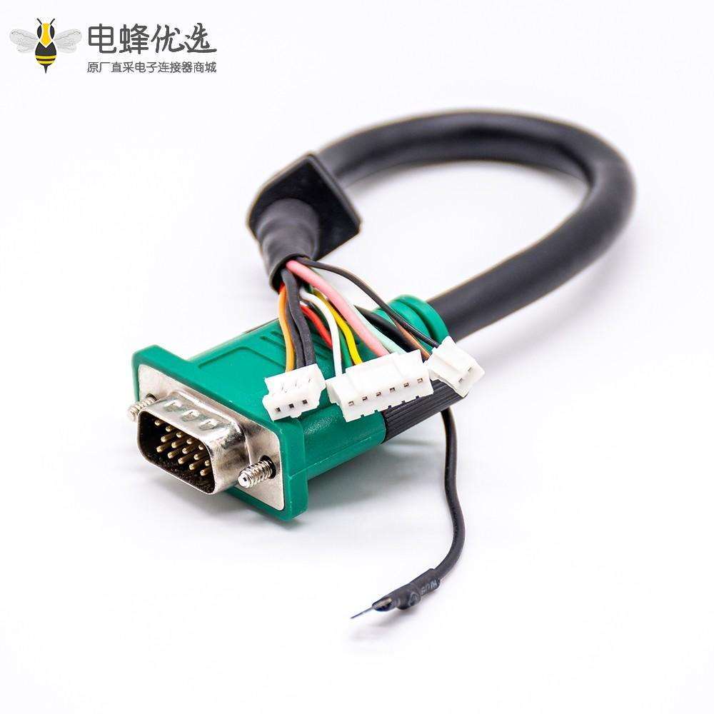 DB15pin公头转接三个接线盒电缆线长0.2米