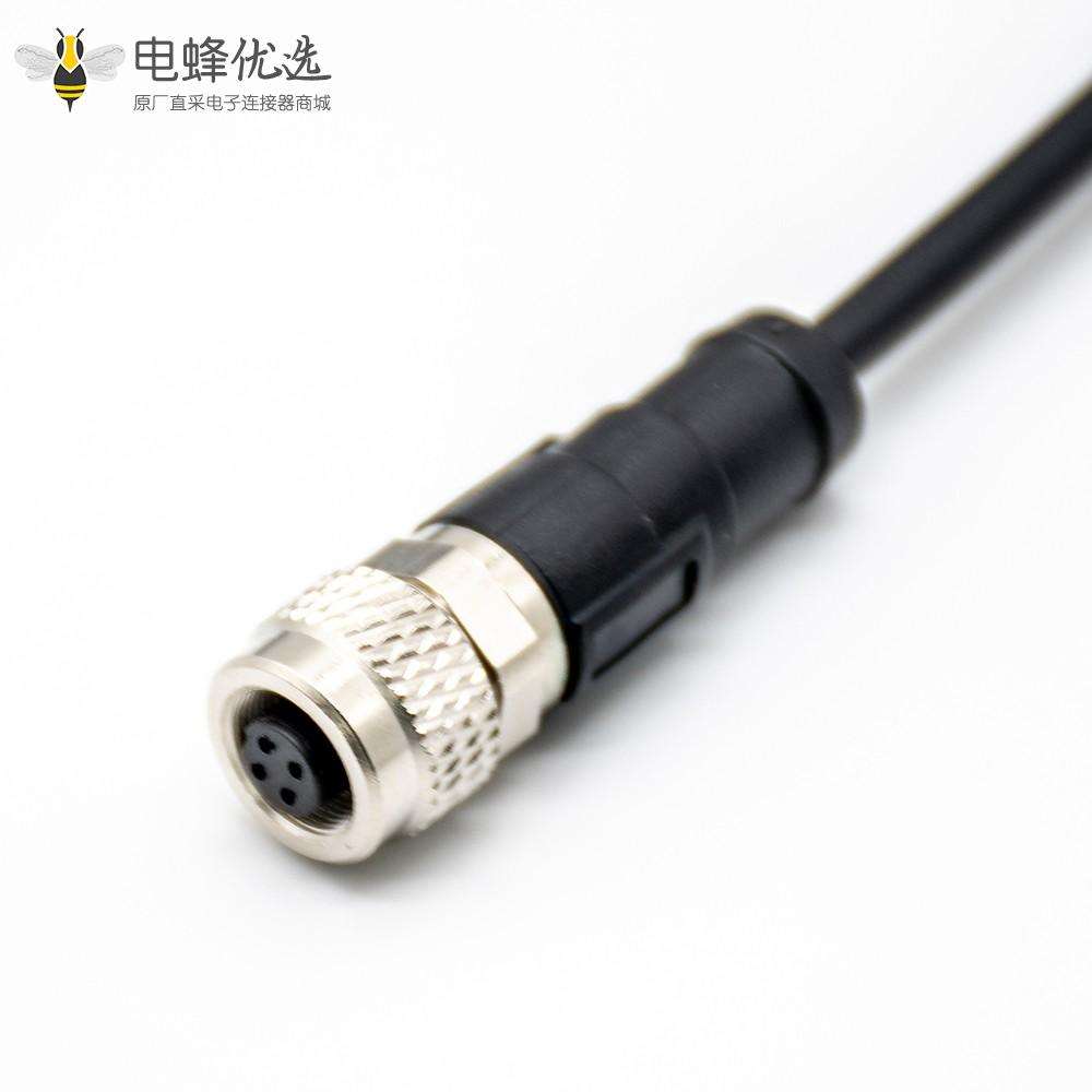 M9母头4针直式注塑单边线1米