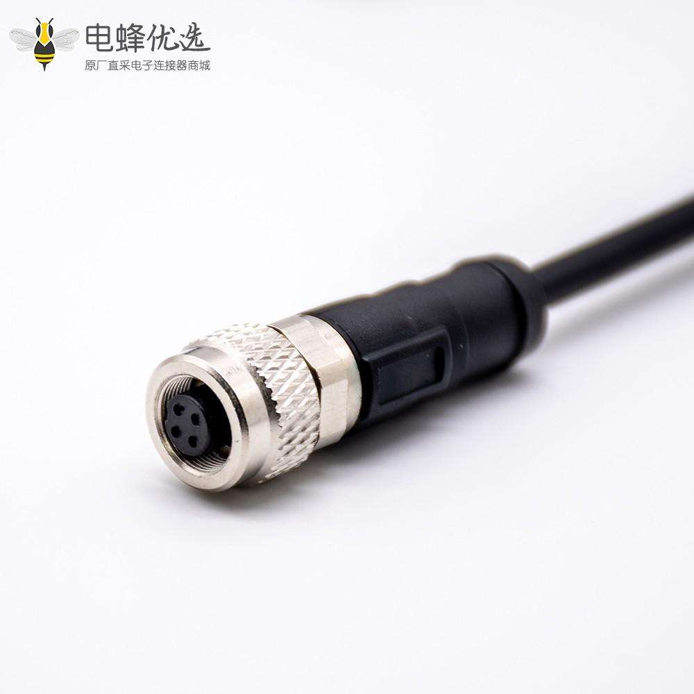 M9母头4针直式注塑单边线1米