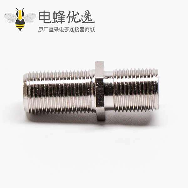 F转接头母转母蓝色射频同轴连接器镀镍