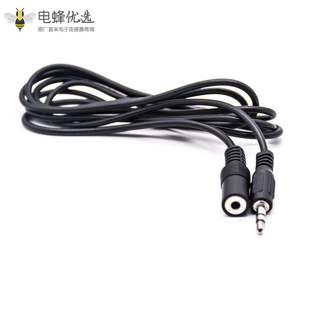 3 5mm音频线DC 3.5mm 3极直式公头转母头黑色音频线