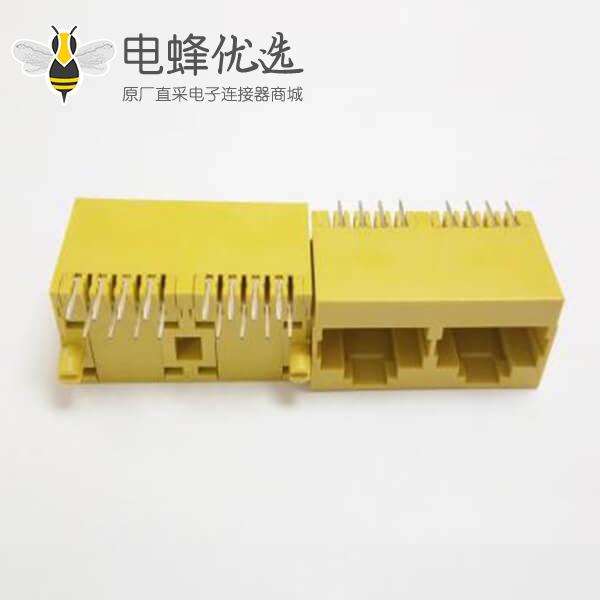 双rj45接口插座1&times;2直式180度插板式不带屏蔽不带灯