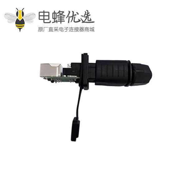 防水RJ45以太网插头矩形面板安装工业防水连接器带组合帽和PCB板
