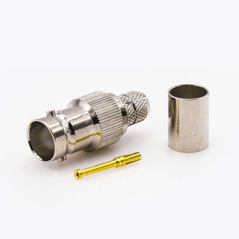 压接SYV-75-5-1接线的BNC连接器75&Omega;母头直式