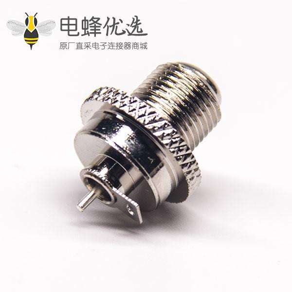 外螺纹f头连接器直式母头带小铁片焊线式