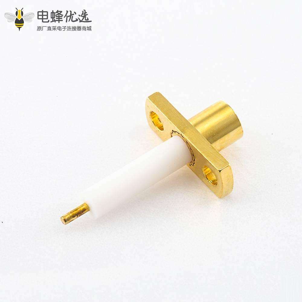 面板安装连接器MCX母直式两孔法兰铜镀金50&Omega;