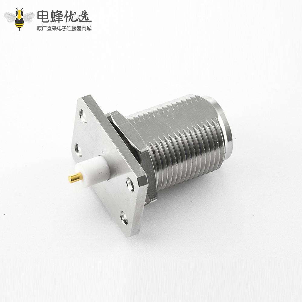 隔板N型连接器焊接板4孔法兰直母焊接PCB安装