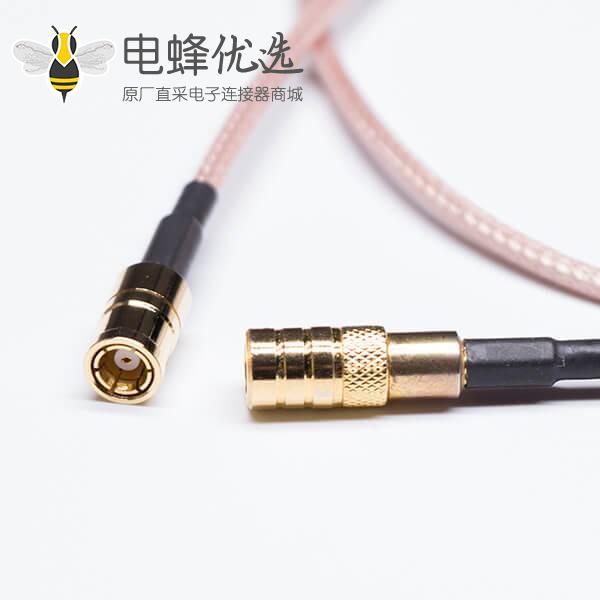 SMB端口直式母头两头焊接棕色同轴线缆RG316