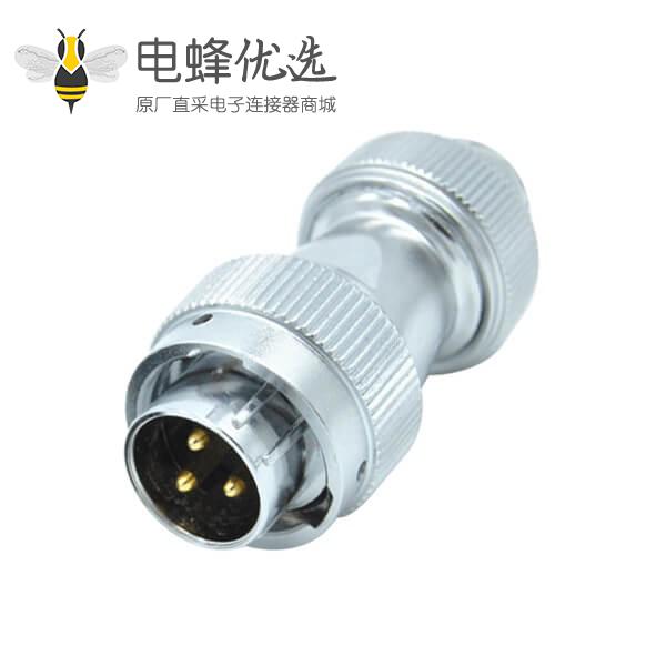 3芯防水航空插头公头RA16卡口式螺帽锁紧连接器
