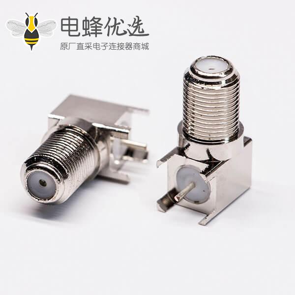 F母连接器90度接PCB板穿墙同轴连接器