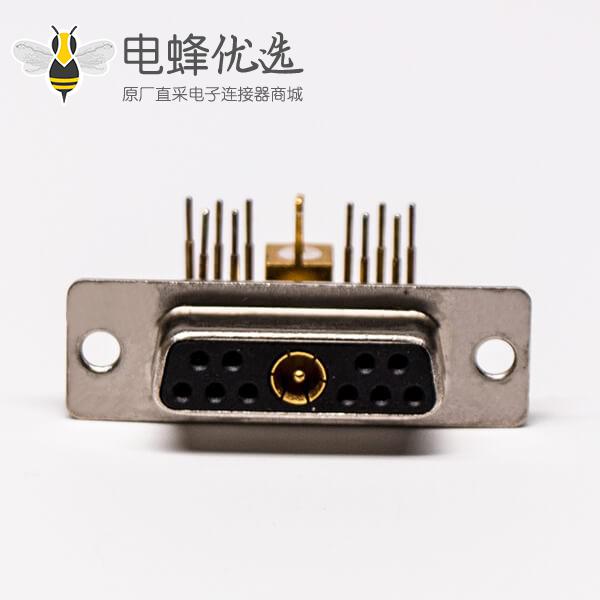 大电流db连接器射频弯式11W1焊板插孔接PCB板母座