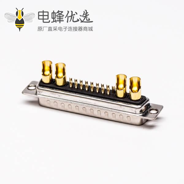 dsub连接器公头焊接车针21w4大电流黑胶光孔铆合接线