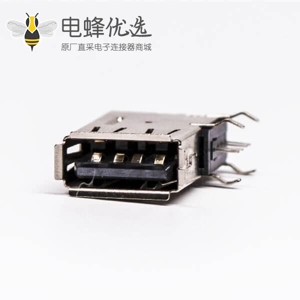 侧插usb母座穿孔式接PCB板