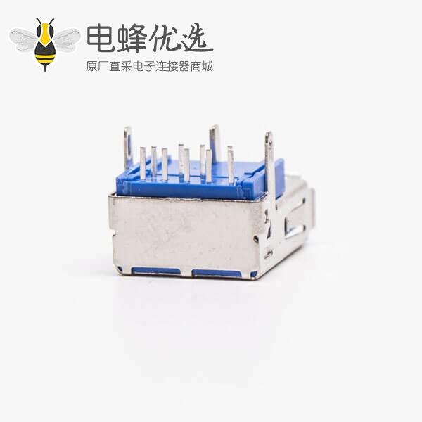 usb3.0 接口type a母座90度插pcb板三脚定位