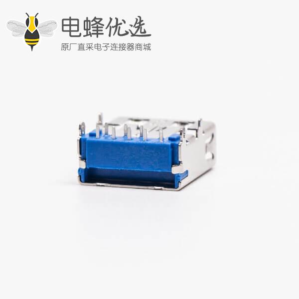 usb3.0母座连接器弯式dip四脚带鱼叉脚