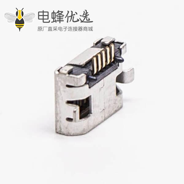 micro usb手机充电接口SMT全贴5针加宽型连接器