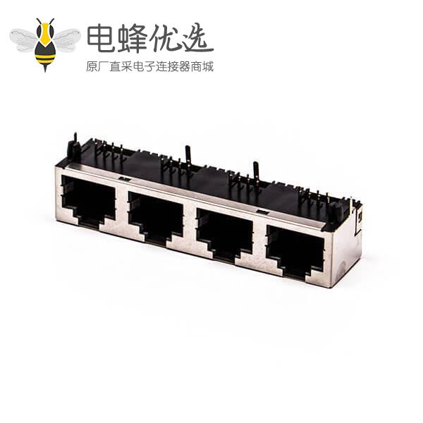rj45插座接口母头90&deg;带屏蔽铜壳无灯PCB板
