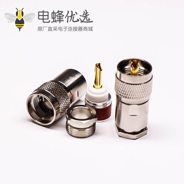 uhf射频同轴连接器UHF-SL16-K9公头螺母锁紧接线