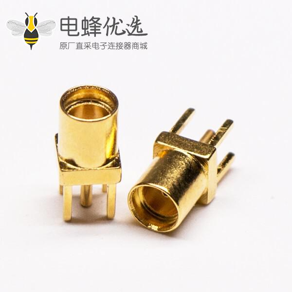 MMCX接口直式母头镀金穿孔接PCB板