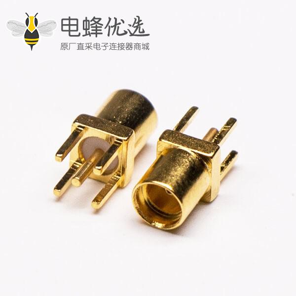 MMCX接口直式母头镀金穿孔接PCB板