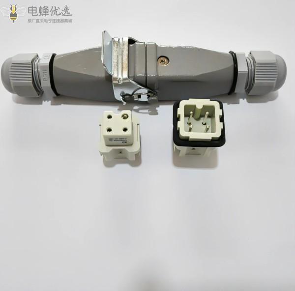3芯重载连接器10A直式航空插头插座热流道模具