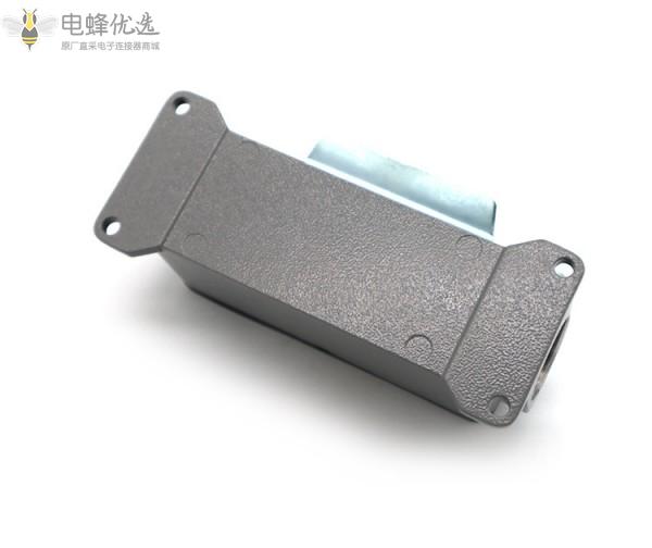 24芯重载连接器表面单扣底座24B封顶下壳藏线盒IP67防护