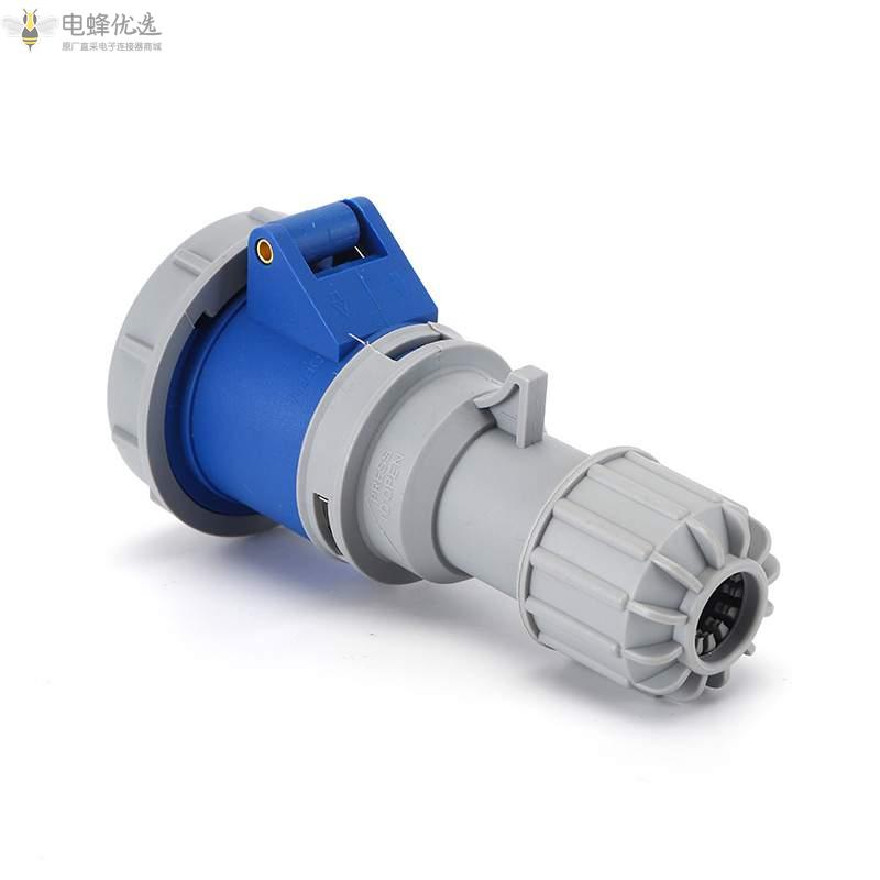 防水IP67防尘3芯工业连接器250V工业16A插座