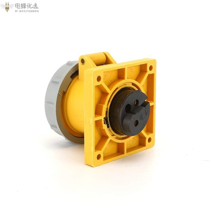 16A工业暗装插座供应黄色防水IP67工业250V连接器