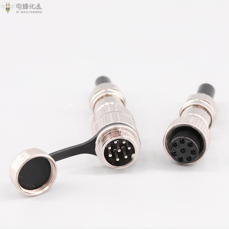厂家直售GX16-8芯防水IP67航空连接器4A125V金属焊线式插头