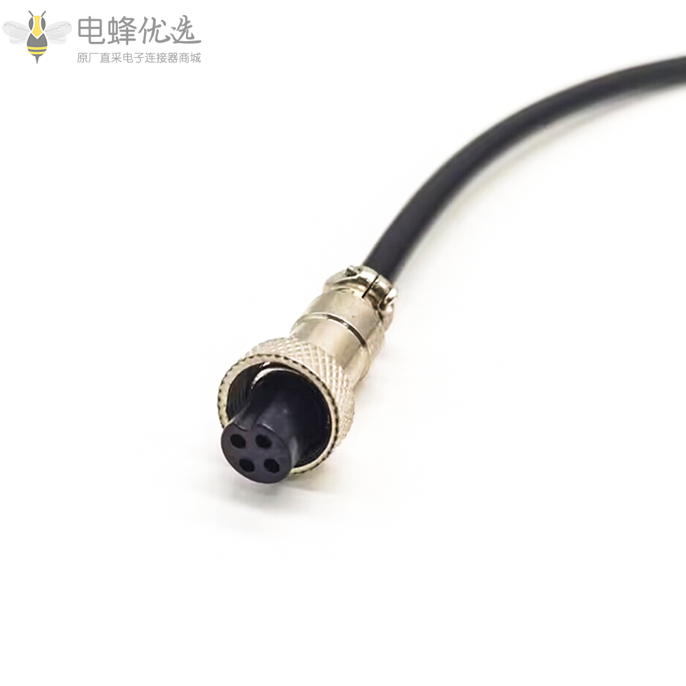 GX12-4芯母头连接线GX12航空头延长线1M