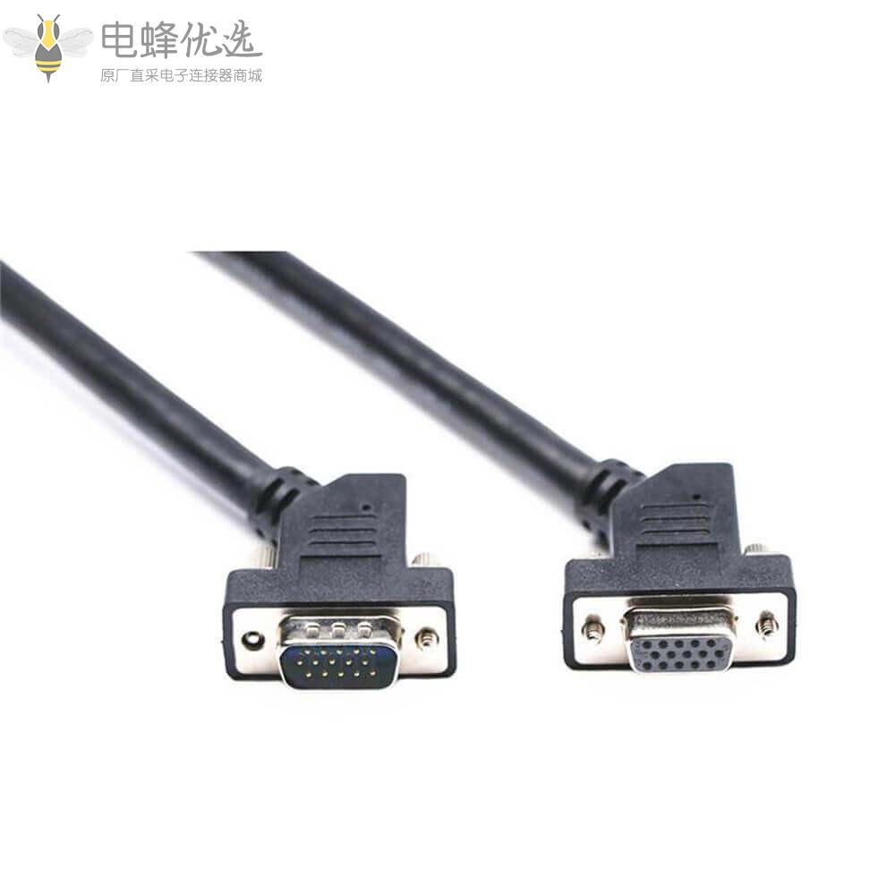 VGA_HD15弯式45&deg;公头转母头接1m线材