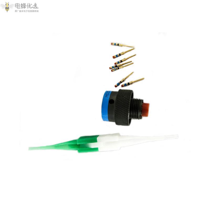 D38999连接器卡口式6芯针式插头A键位8号壳体