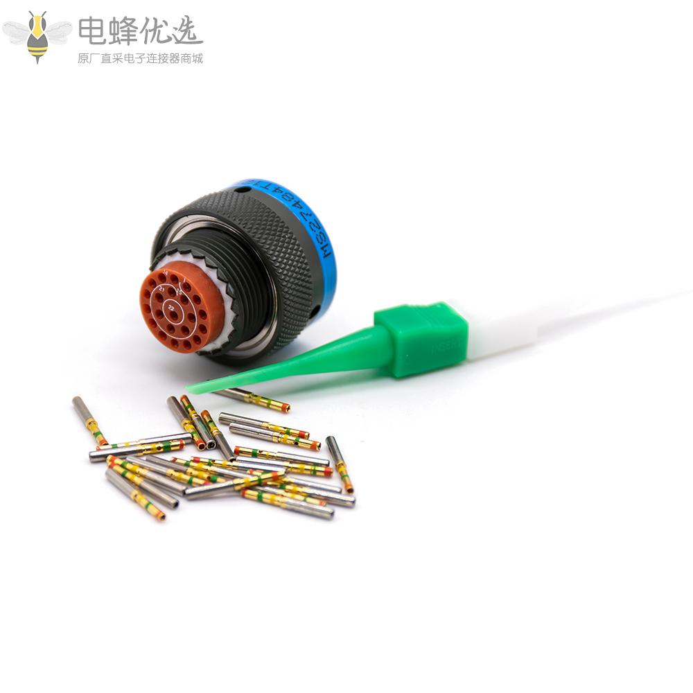 D38999连接器卡口式N键位12号壳体22芯孔式插头