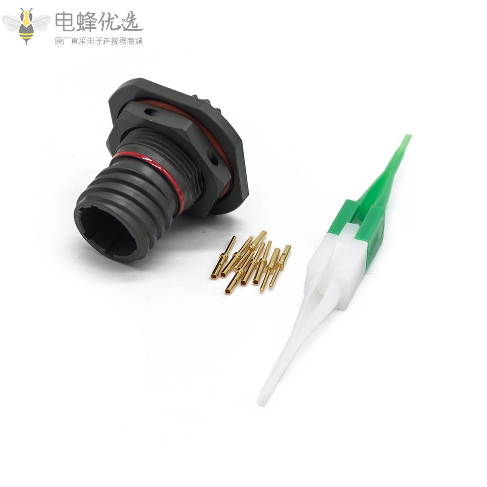 D38999连接器6芯螺母安装N键位9号壳体带针公座