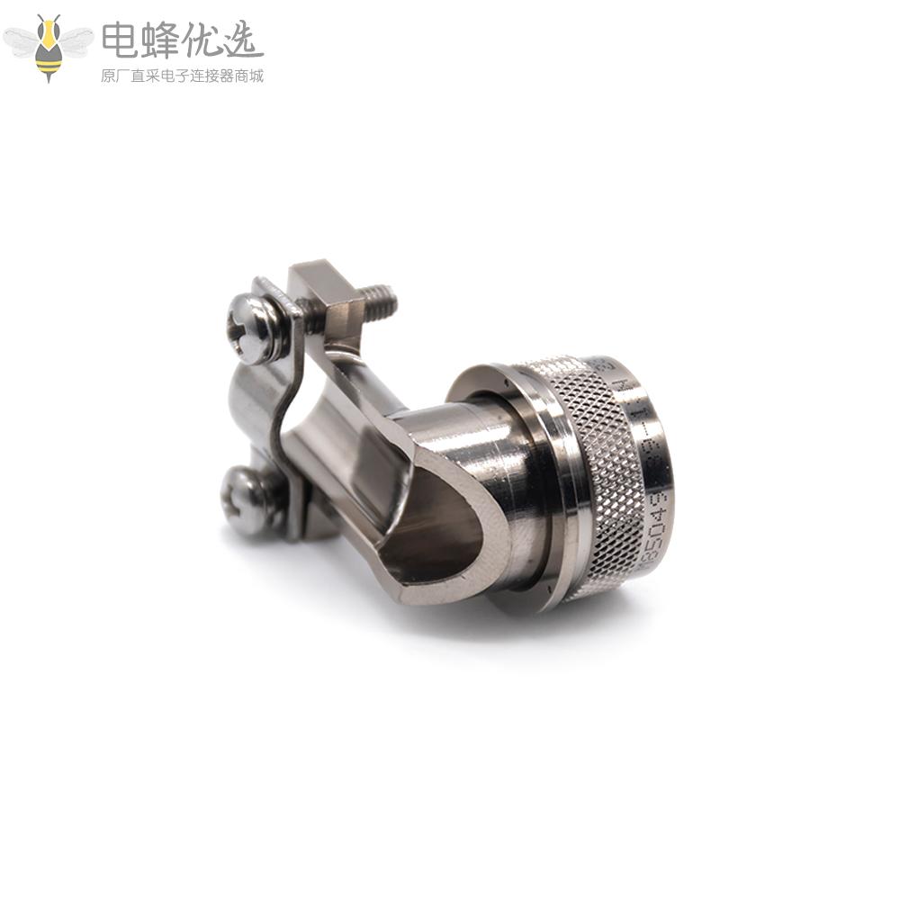 D38999连接器13号壳体弯式电缆夹带屏蔽镀镍尾附