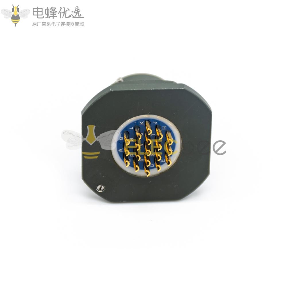26482板端连接器19芯针式六角螺母公插座14号壳体