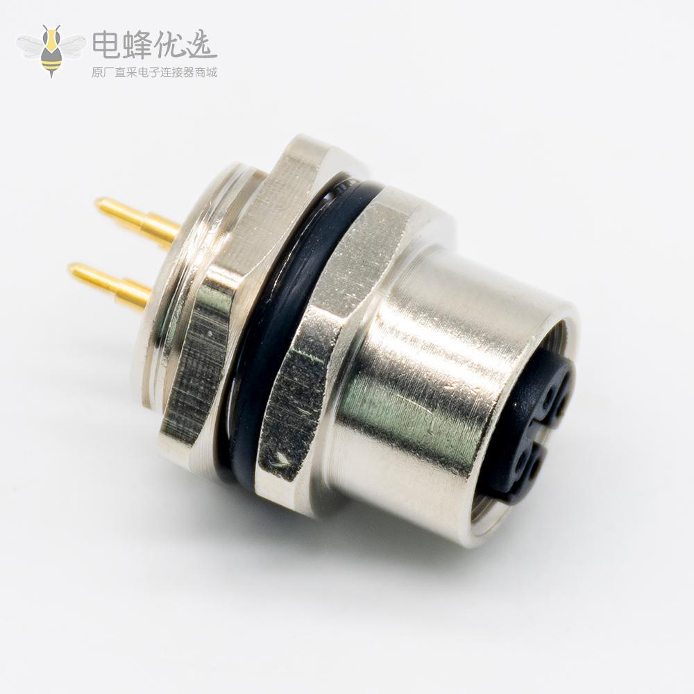 M124芯d型编码板端插座180&deg;母头接PCB板连接器