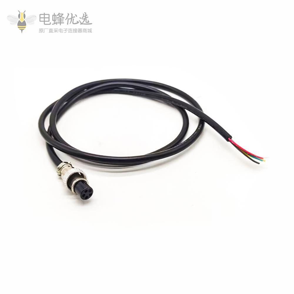 GX12-4芯母头连接线GX12航空头延长线1M